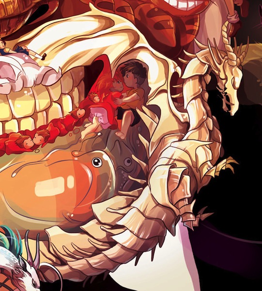 ジブリキャラクターで描かれた宮崎駿のイラスト