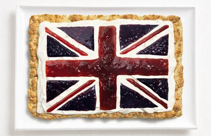 National flags with food