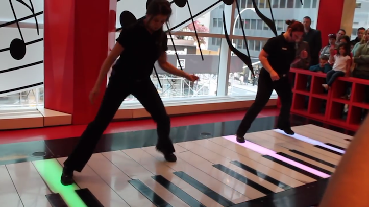 Playing the piano with feet