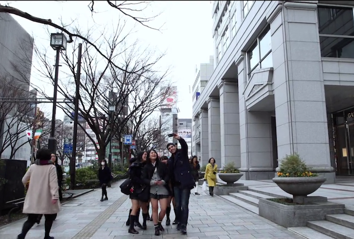 Walking backwords in tokyo