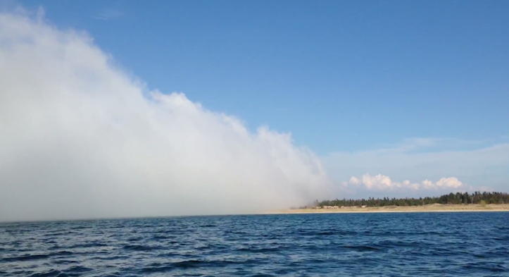 Lake michigan huge fog