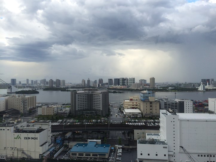 Rain from high building