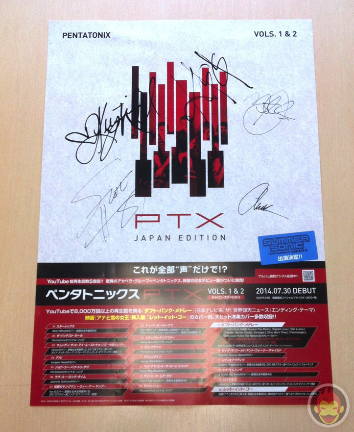 Pentatonix直筆サイン入りポスタープレゼント