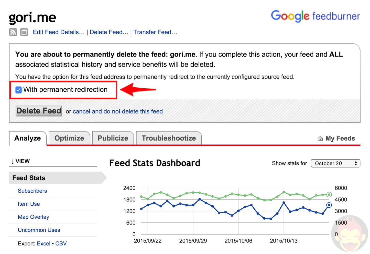 Feedburnerを止める
