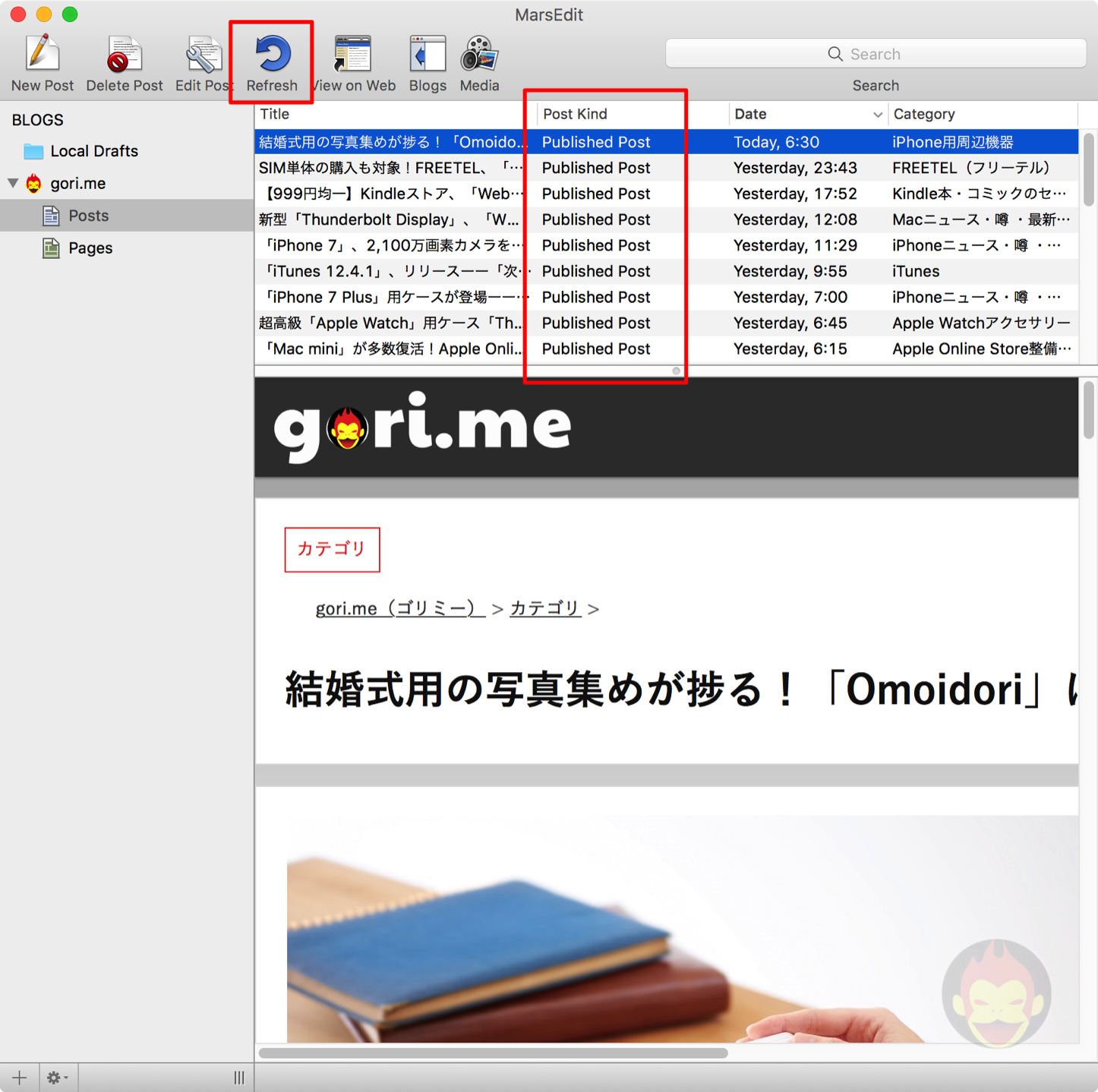 MarsEdit New Articles 