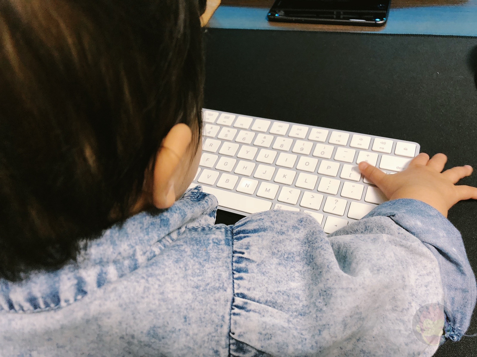 Baby me typing on my keyboard 01